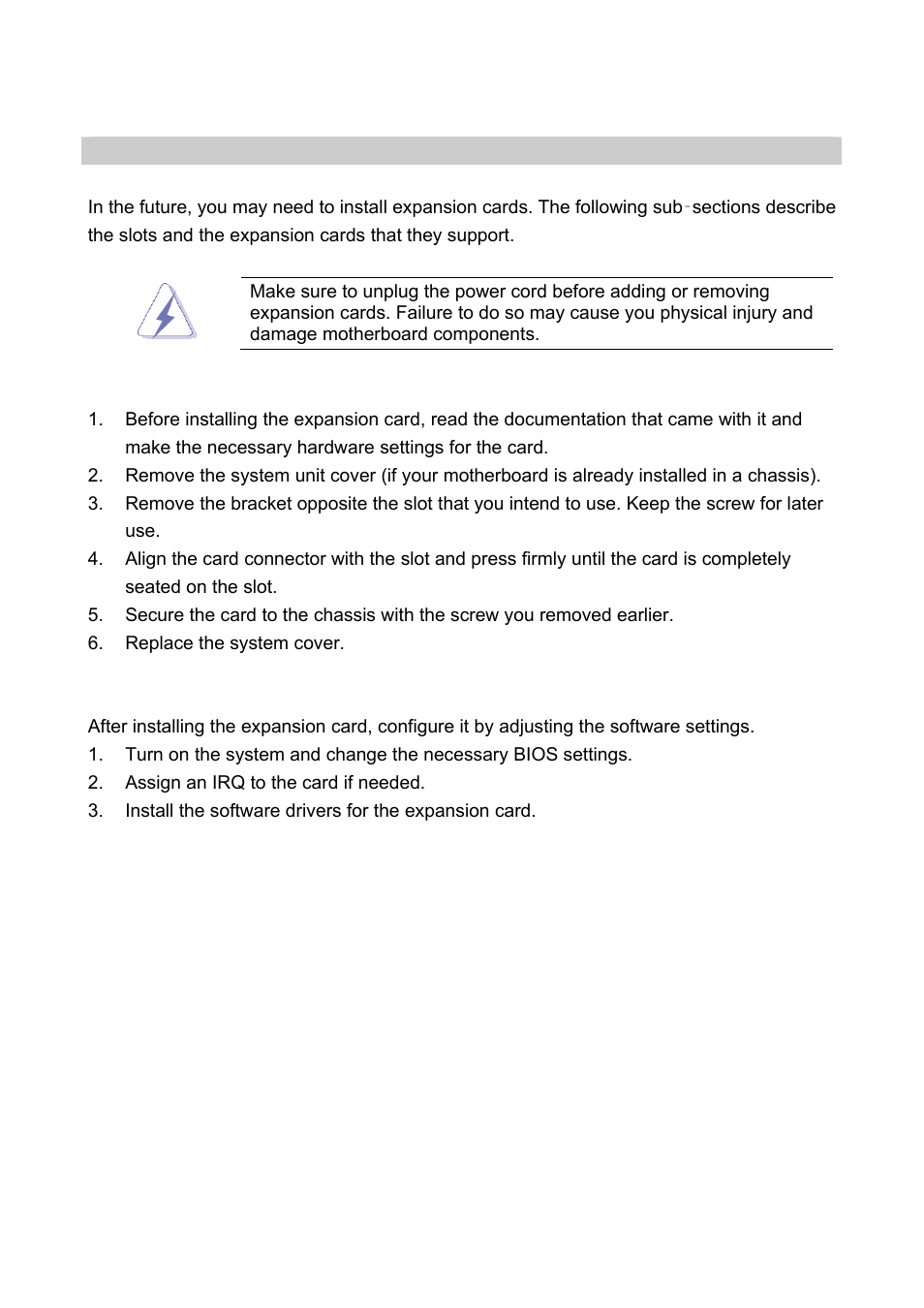 4 expansion slots, 1 installing an expansion card, 2 configuring an expansion card | Expansion slots, Installing an expansion card, Configuring an expansion card | AMD GEODE NX800LX User Manual | Page 17 / 27