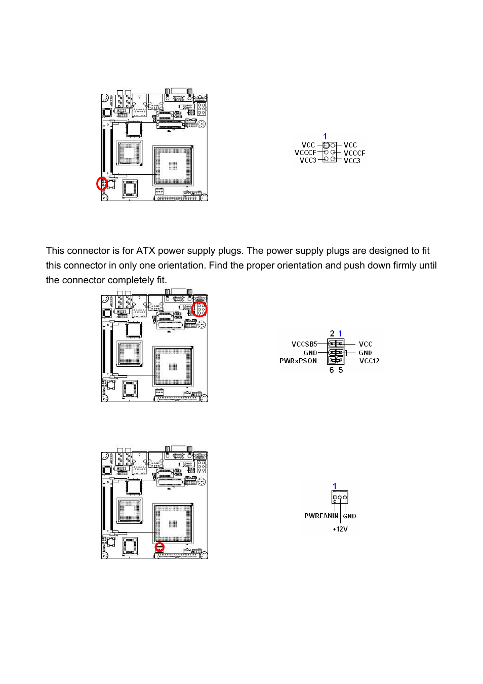 2 cf power connector (cfpj1), 3 atx power connector (cn5), 4 power fan connector (cn7) | Cf power connector (cfpj1), Atx power connector (cn5), Power fan connector (cn7) | AMD GEODE NX800LX User Manual | Page 21 / 27