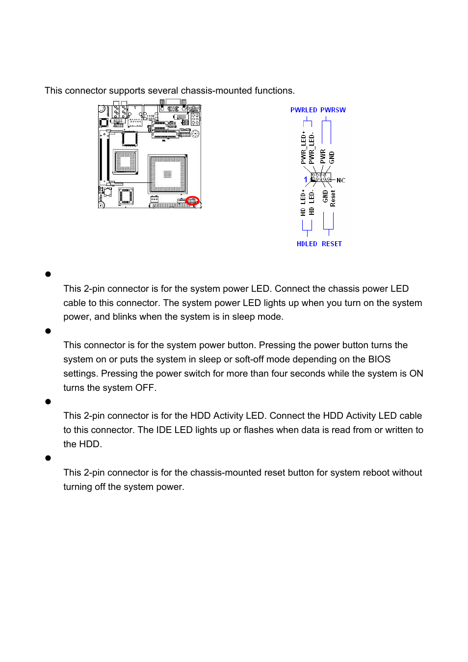 8 front panel connector (fpanel1), Front panel connector (fpanel1) | AMD GEODE NX800LX User Manual | Page 23 / 27