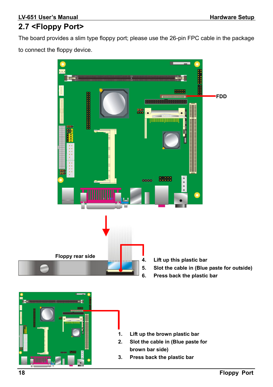 7 <floppy port | AMD LV-651 User Manual | Page 18 / 50