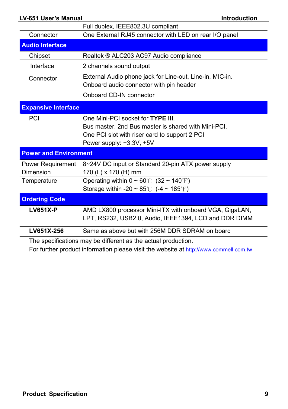 AMD LV-651 User Manual | Page 9 / 50