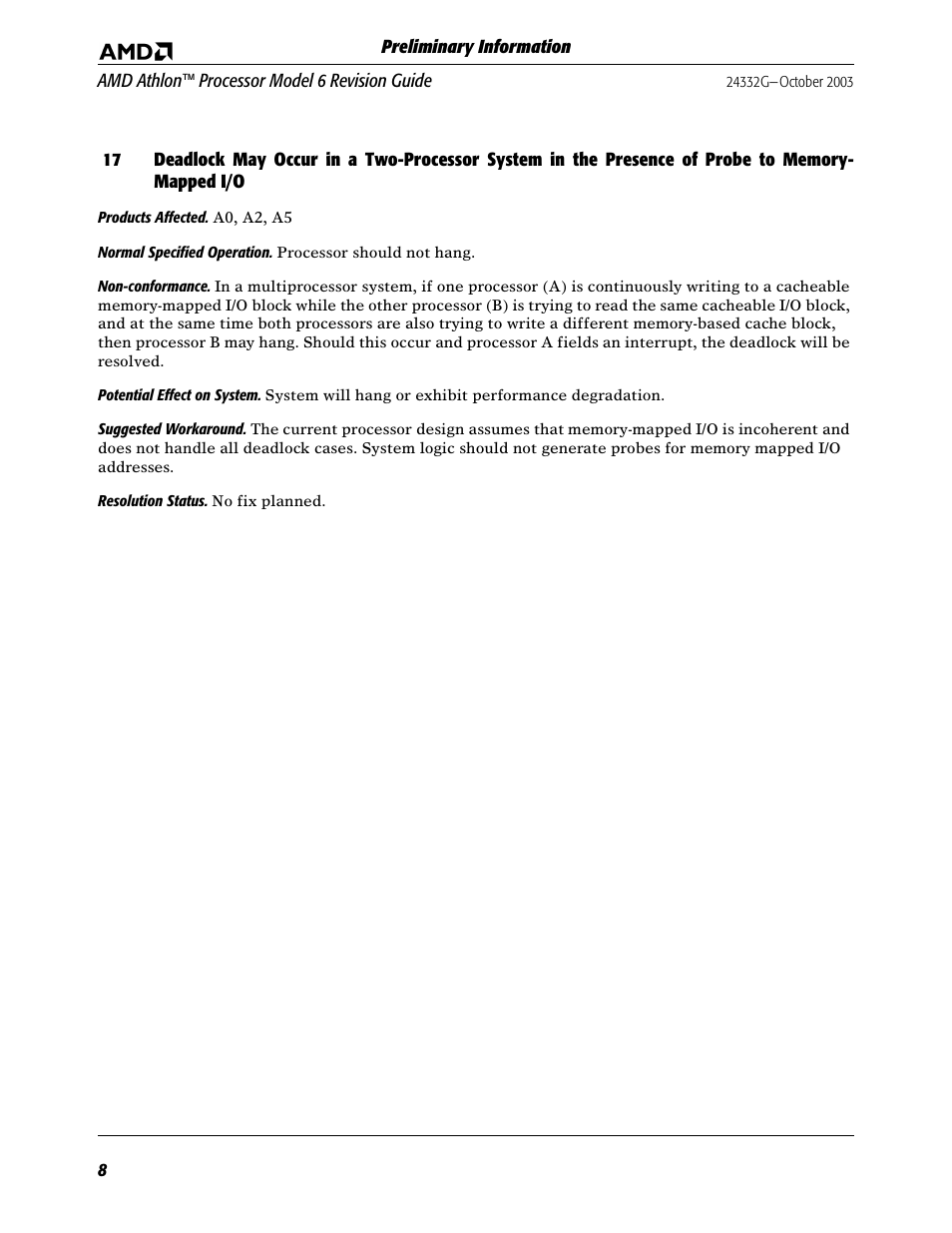 Memory- mapped i/o | AMD Athlon 6 User Manual | Page 8 / 19