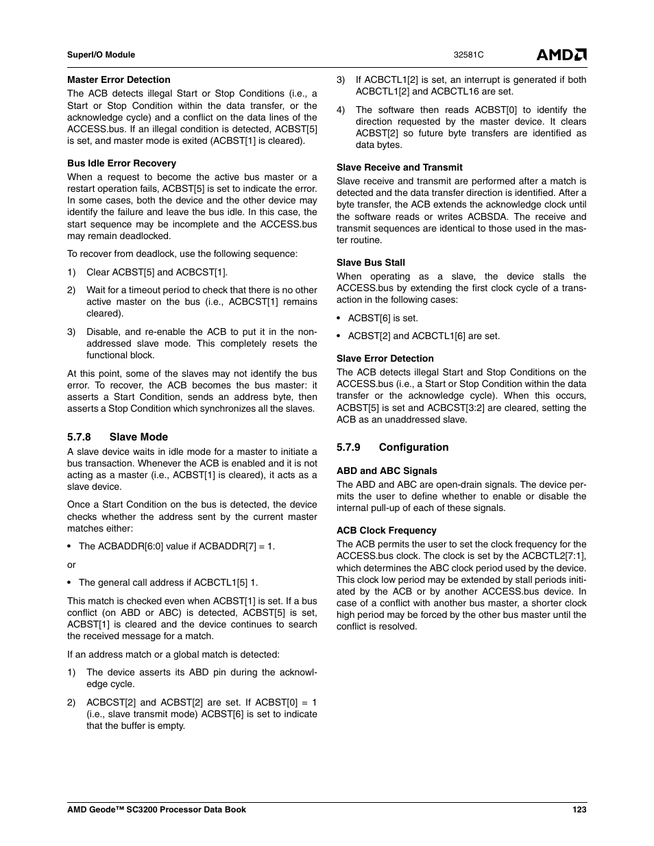 8 slave mode, 9 configuration | AMD Geode SC3200 User Manual | Page 123 / 428