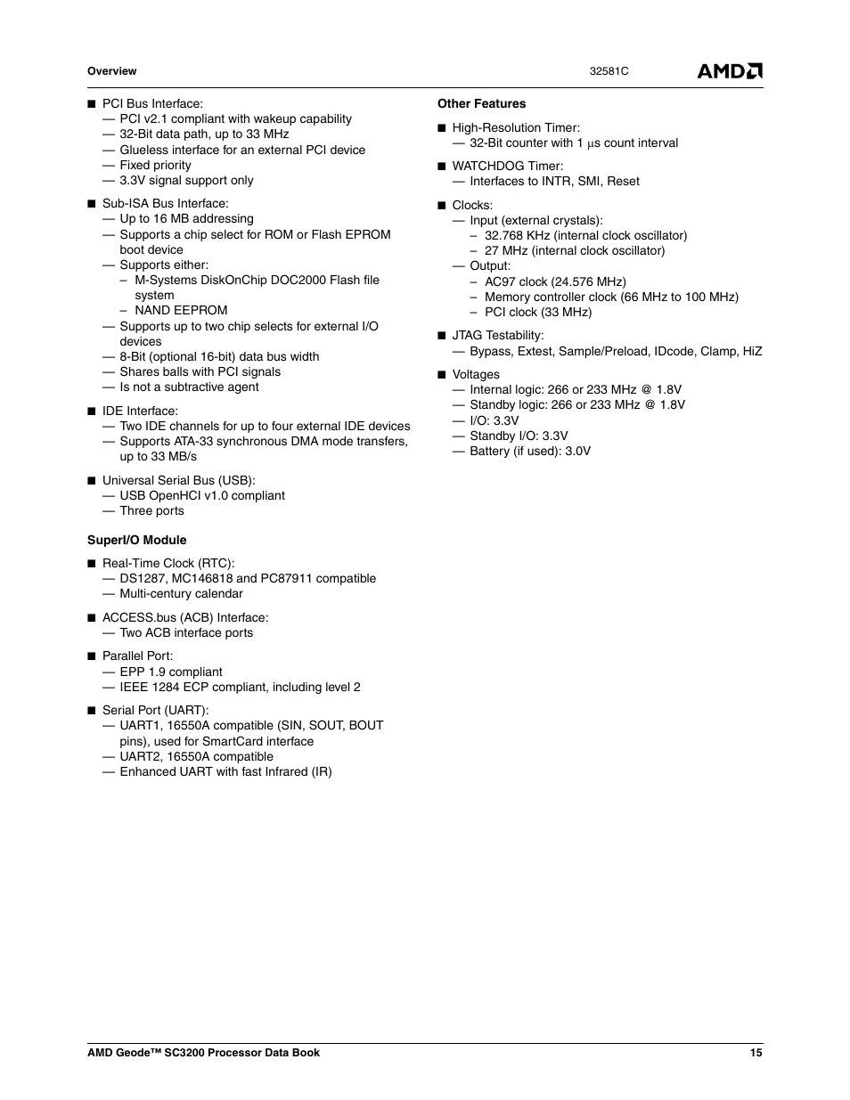 AMD Geode SC3200 User Manual | Page 15 / 428