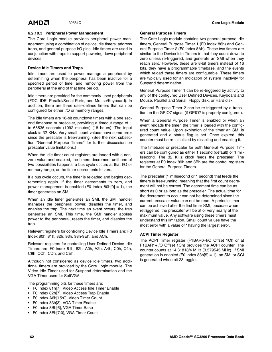 3 peripheral power management | AMD Geode SC3200 User Manual | Page 162 / 428