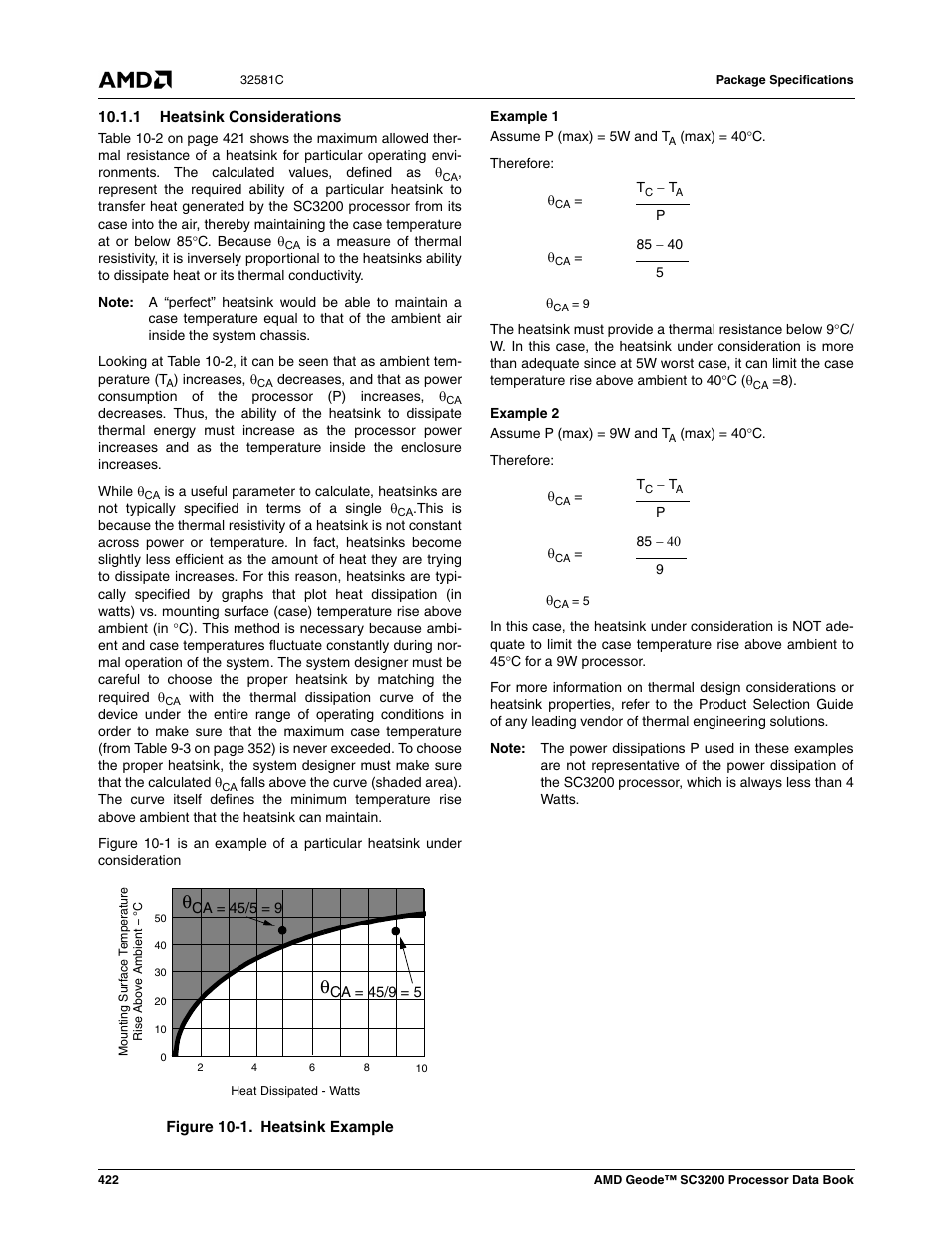 1 heatsink considerations, Figure 10-1, Heatsink example | AMD Geode SC3200 User Manual | Page 422 / 428