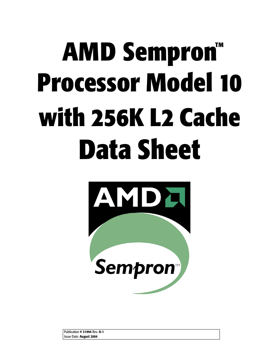 AMD SEMPRON 10 User Manual | 102 pages