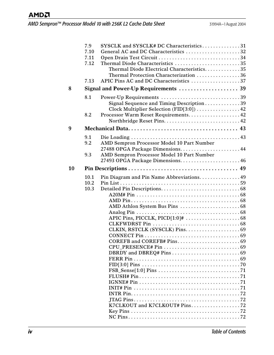 AMD SEMPRON 10 User Manual | Page 4 / 102