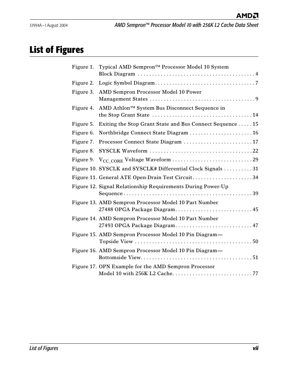 List of figures | AMD SEMPRON 10 User Manual | Page 7 / 102