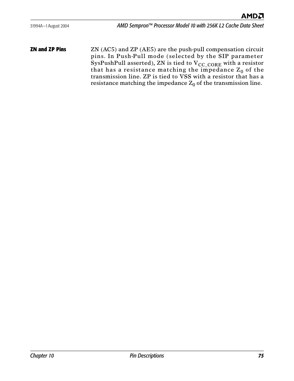 Zn and zp pins | AMD SEMPRON 10 User Manual | Page 87 / 102