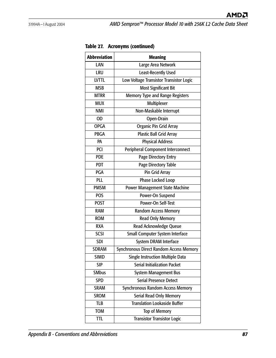 AMD SEMPRON 10 User Manual | Page 99 / 102