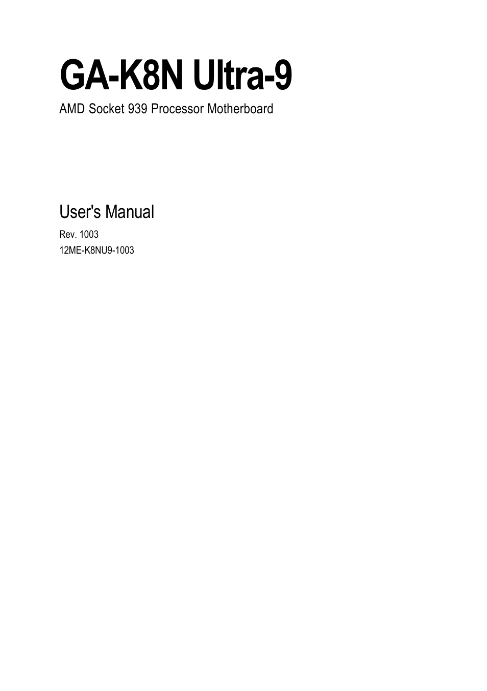 AMD GA-K8N ULTRA-9 User Manual | 80 pages