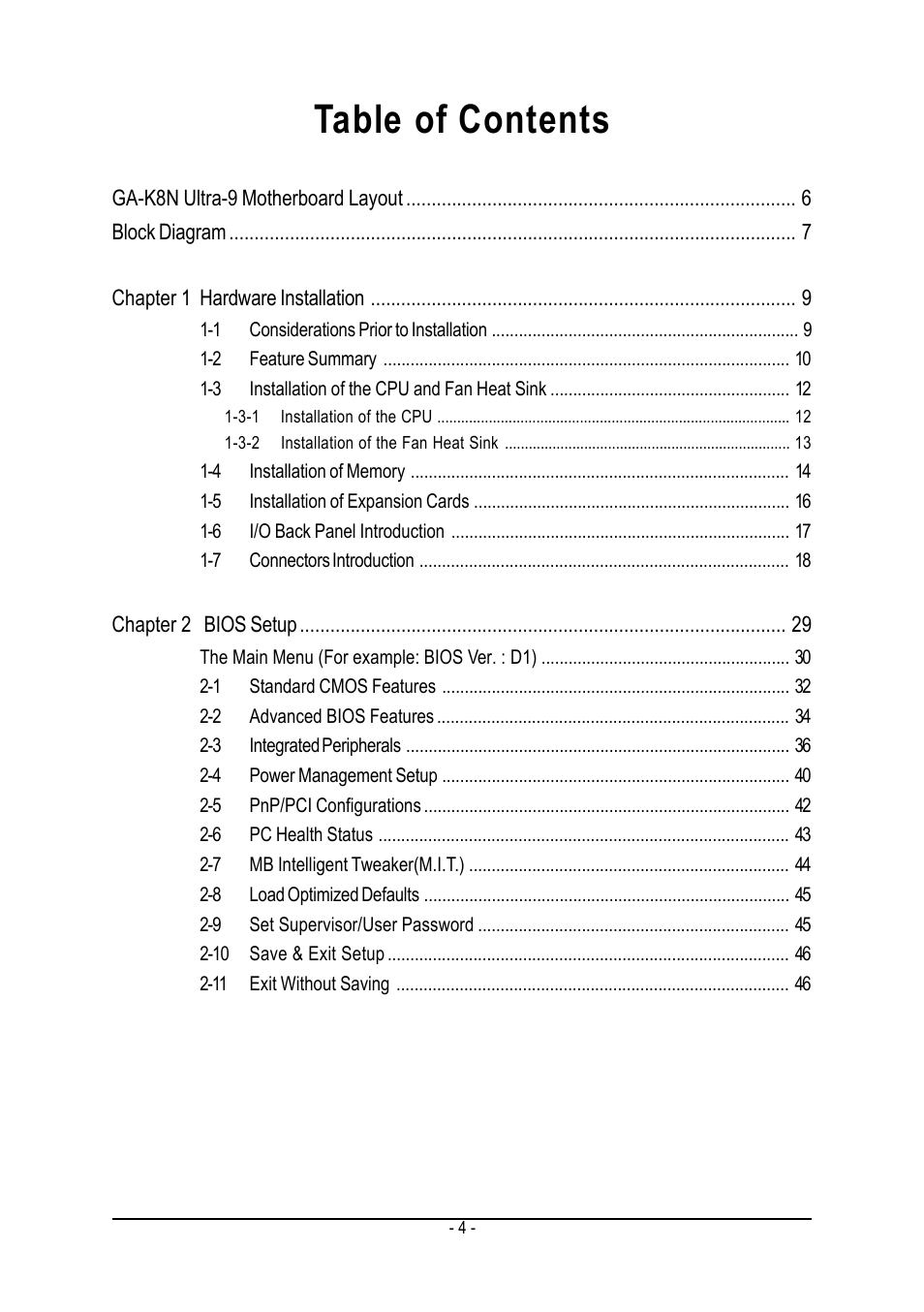 AMD GA-K8N ULTRA-9 User Manual | Page 4 / 80