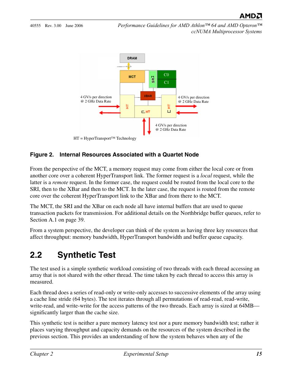 2 synthetic test, Synthetic test, Figure 2 | Internal resources associated with a quartet node | AMD ATHLON 64 User Manual | Page 15 / 48