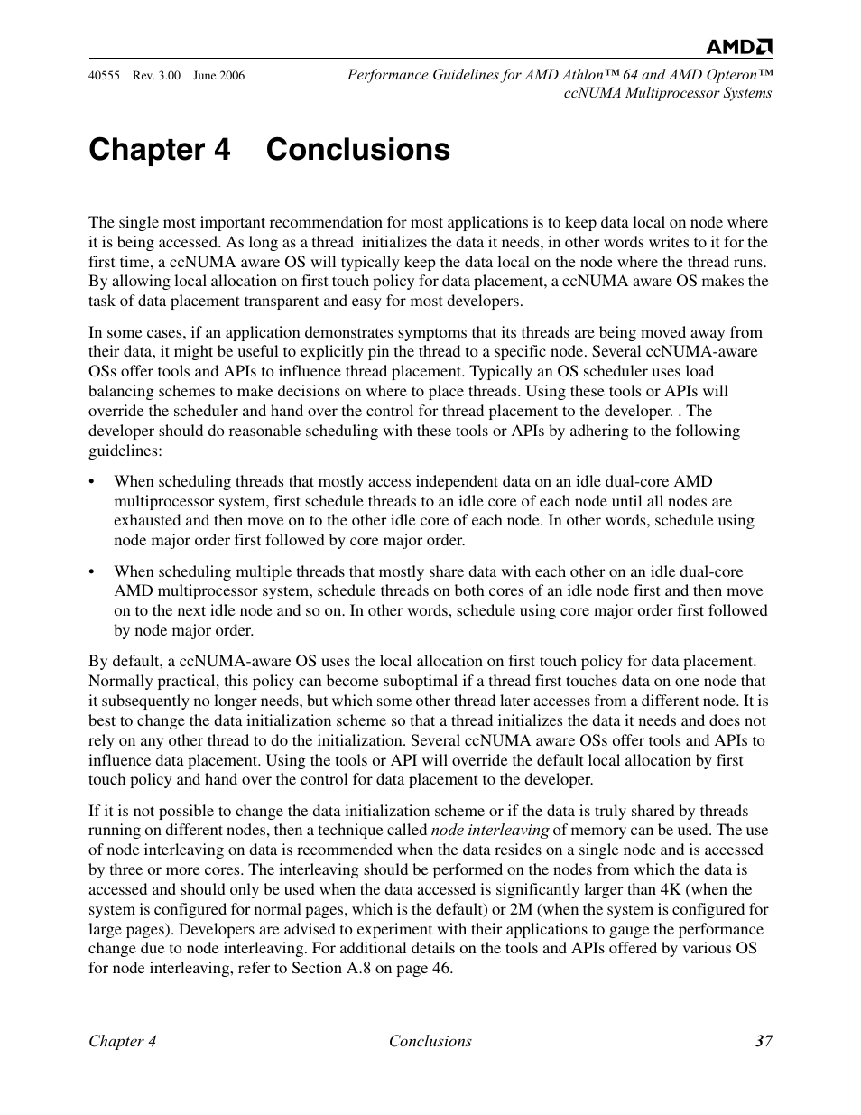 Chapter 4 conclusions, Chapter 4, Conclusions | AMD ATHLON 64 User Manual | Page 37 / 48