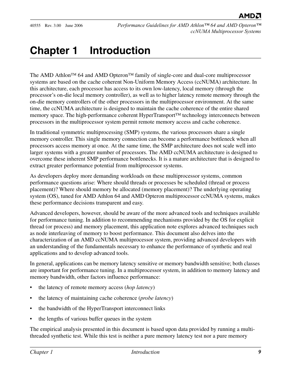 Chapter 1 introduction, Chapter 1, Introduction | AMD ATHLON 64 User Manual | Page 9 / 48