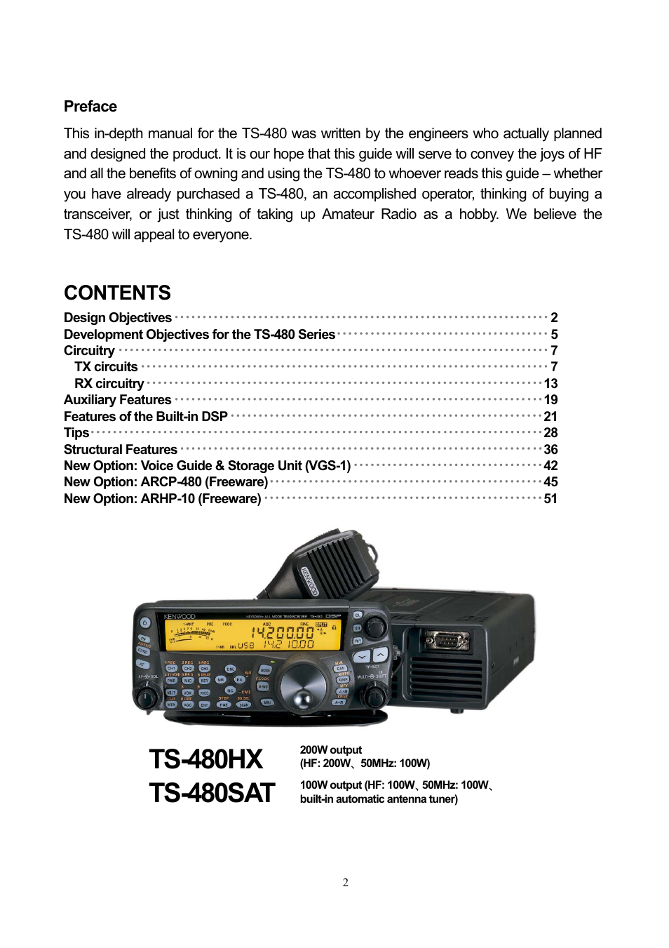 Kenwood TS-480HX User Manual | Page 2 / 59