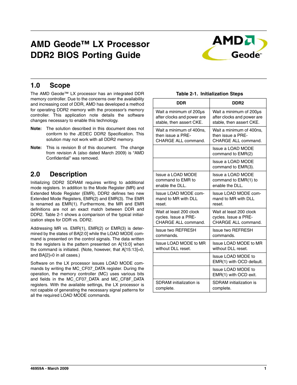 AMD Geode LX CS5536 User Manual | 8 pages