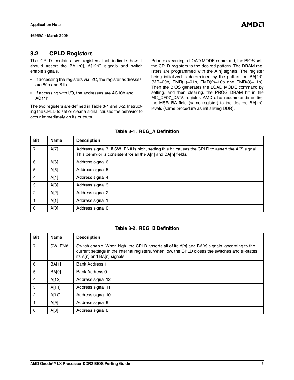 2 cpld registers | AMD Geode LX CS5536 User Manual | Page 3 / 8