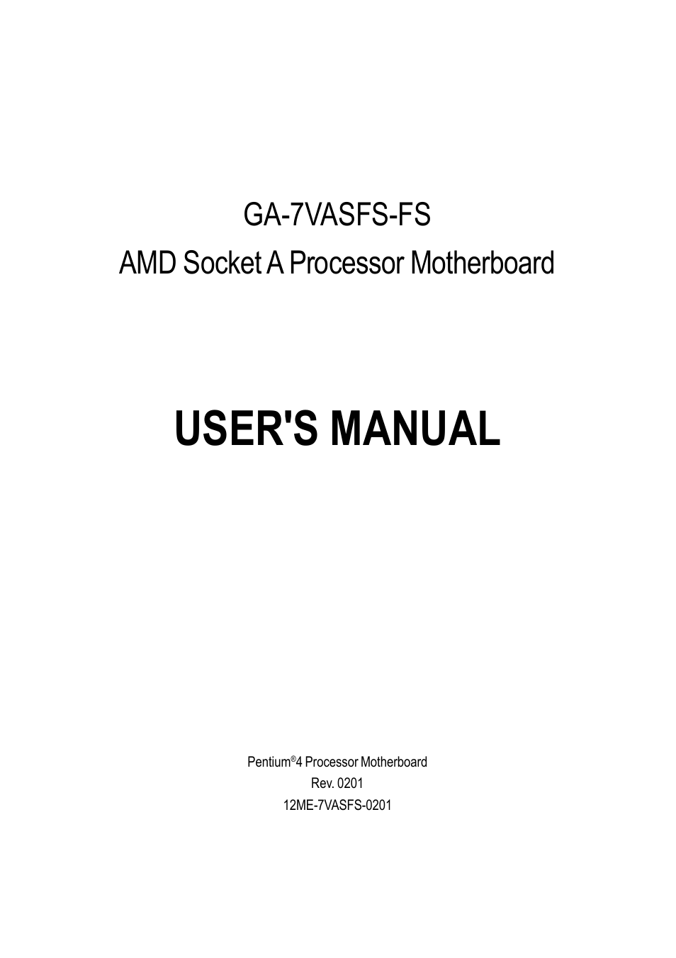 AMD GA-7VASFS-FS User Manual | 52 pages