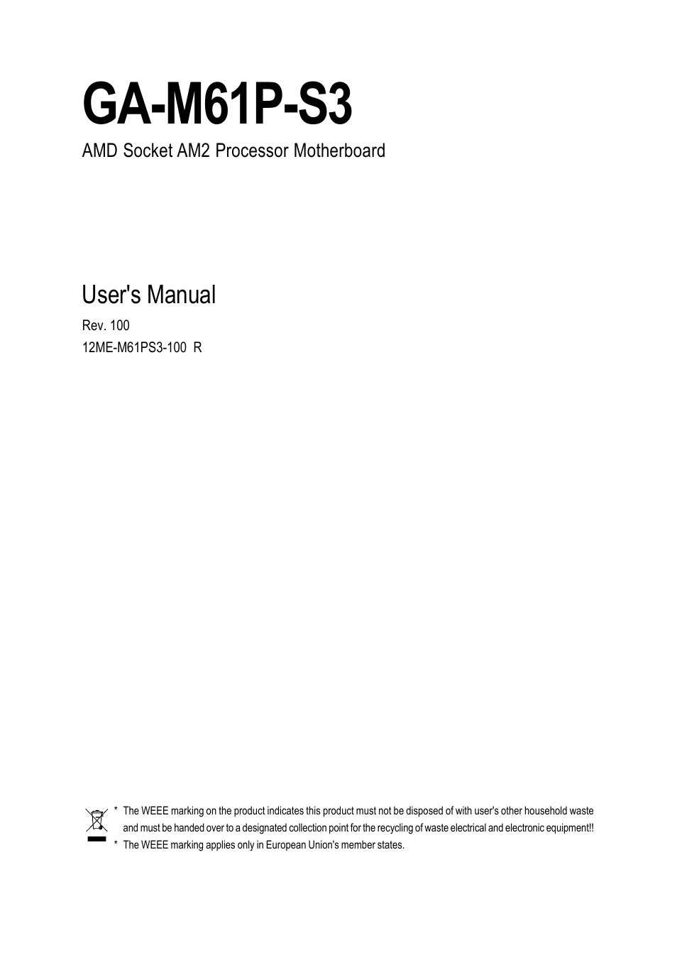 AMD GA-M61P-S3 User Manual | 80 pages