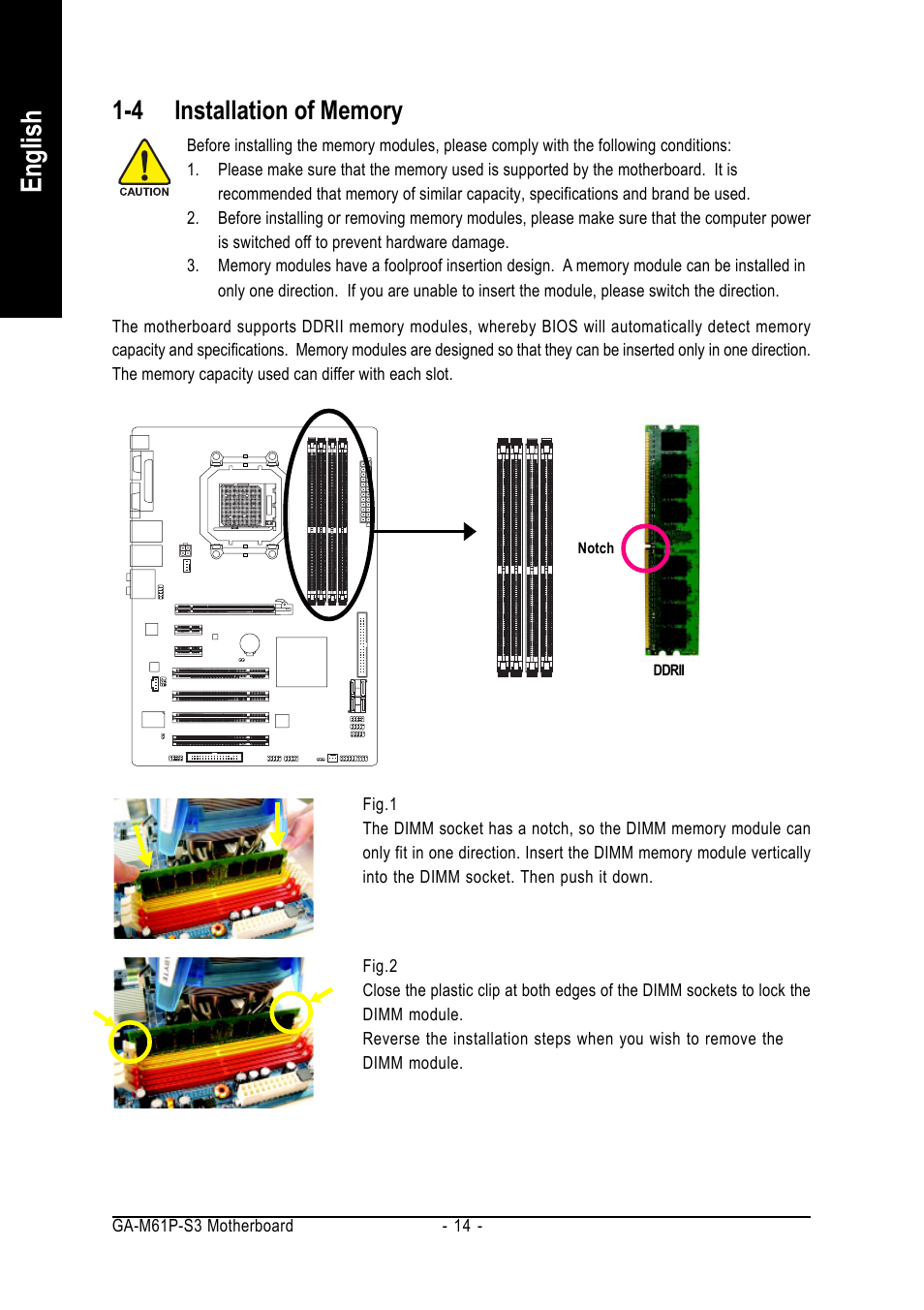 English | AMD GA-M61P-S3 User Manual | Page 14 / 80