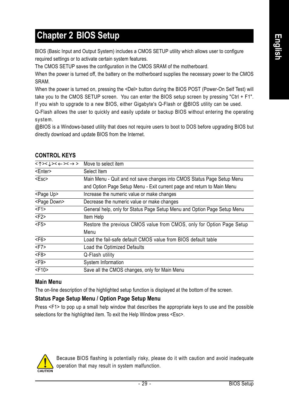 Chapter 2 bios setup, English | AMD GA-M61P-S3 User Manual | Page 29 / 80