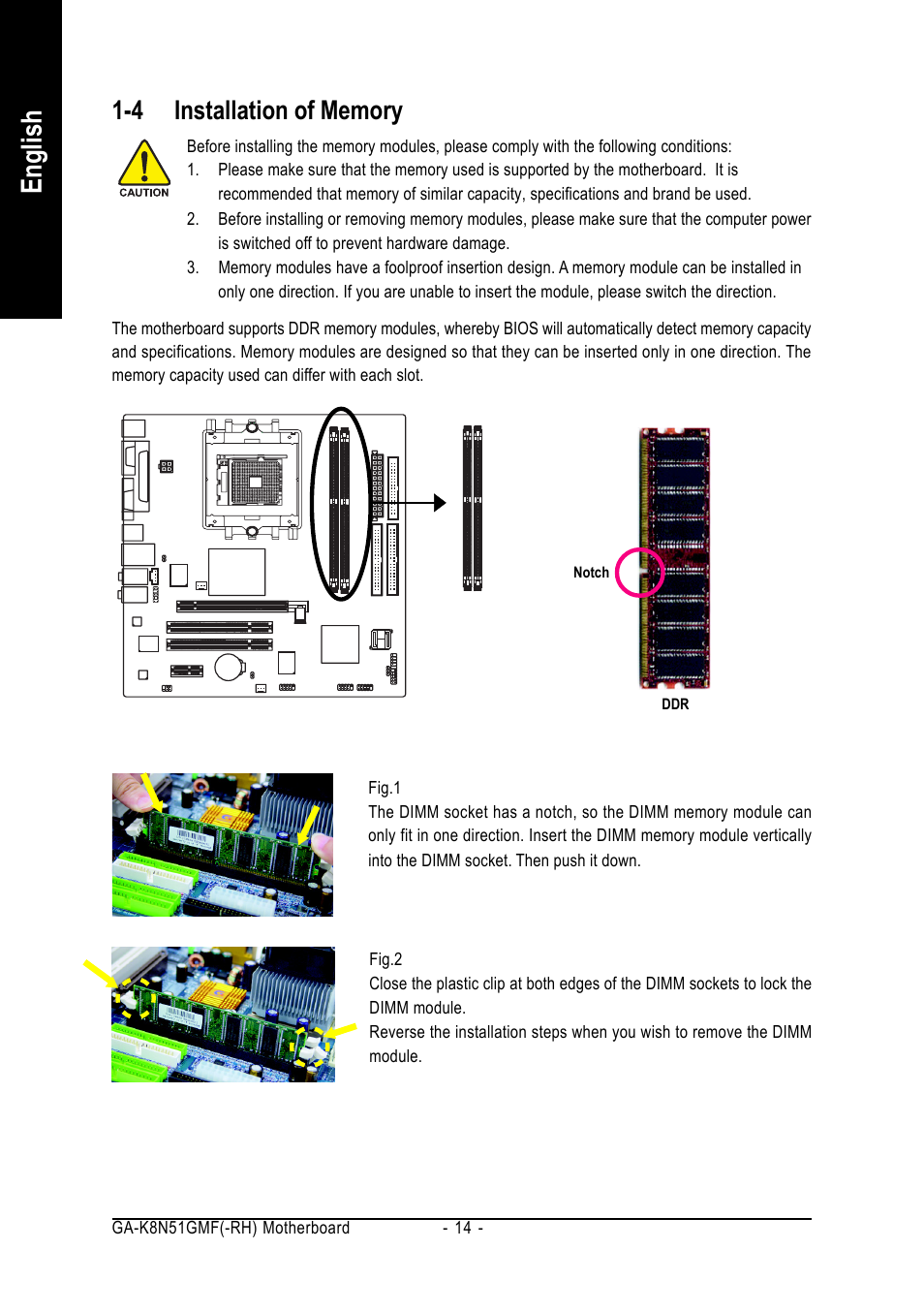 English | AMD GA-K8N51GMF User Manual | Page 14 / 88