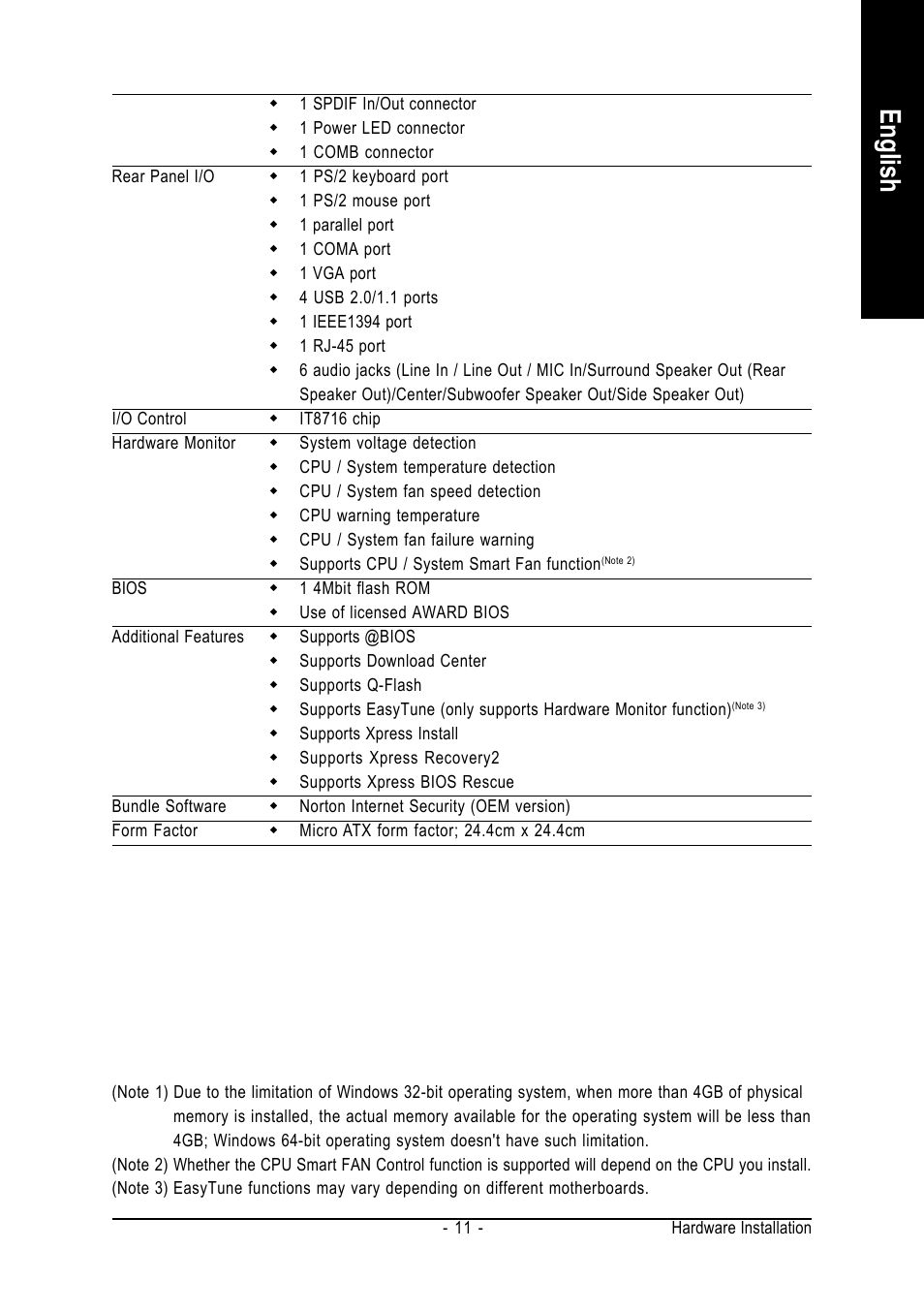 English | AMD GA-M51GM-S2G User Manual | Page 11 / 88