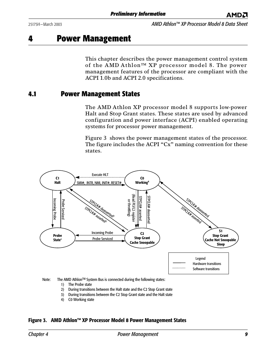 4 power management, 1 power management states, Power management | Power management states, Figure 3, 4power management, Chapter 4 power management 9 | AMD ATHLON 8 User Manual | Page 21 / 106