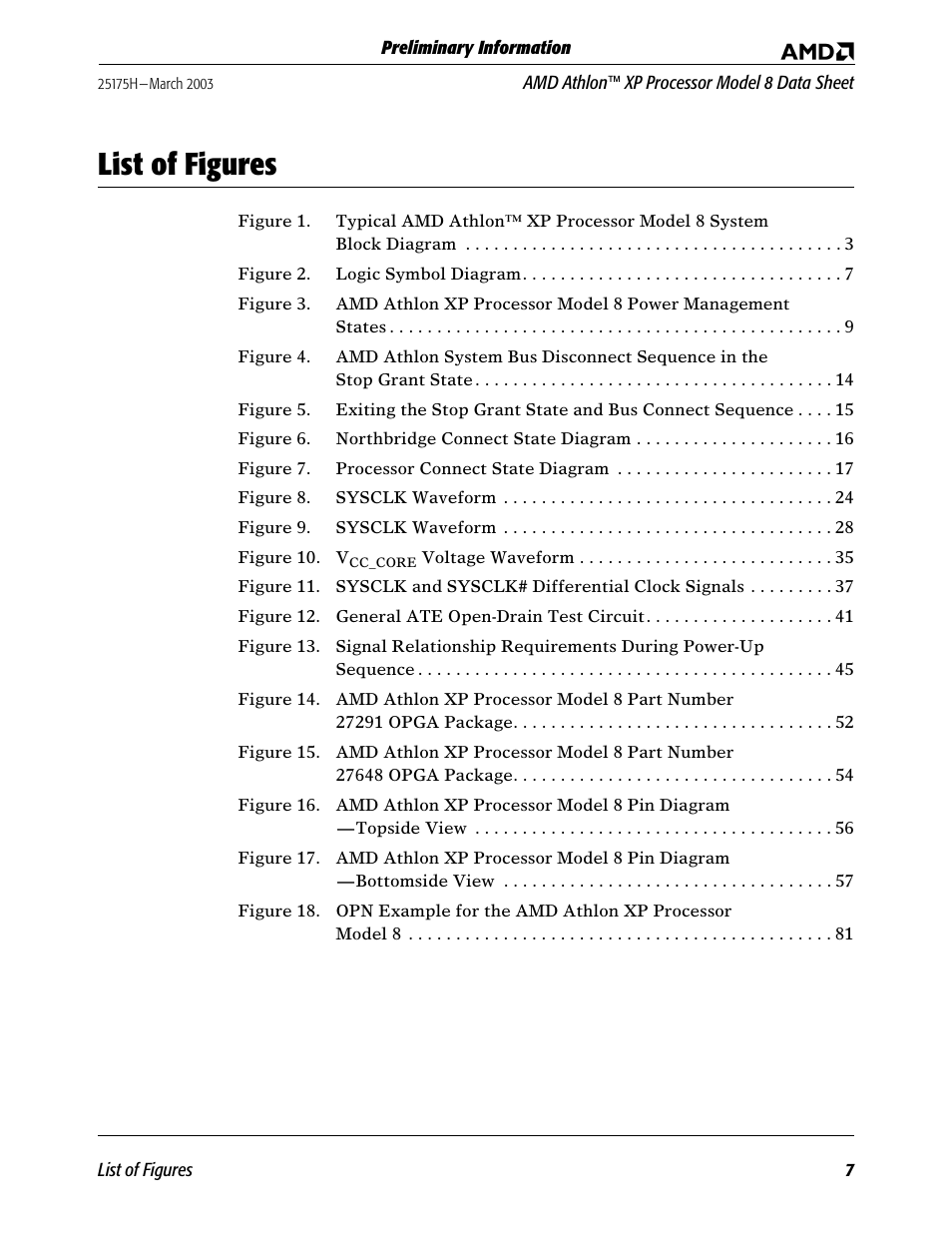 List of figures | AMD ATHLON 8 User Manual | Page 7 / 106