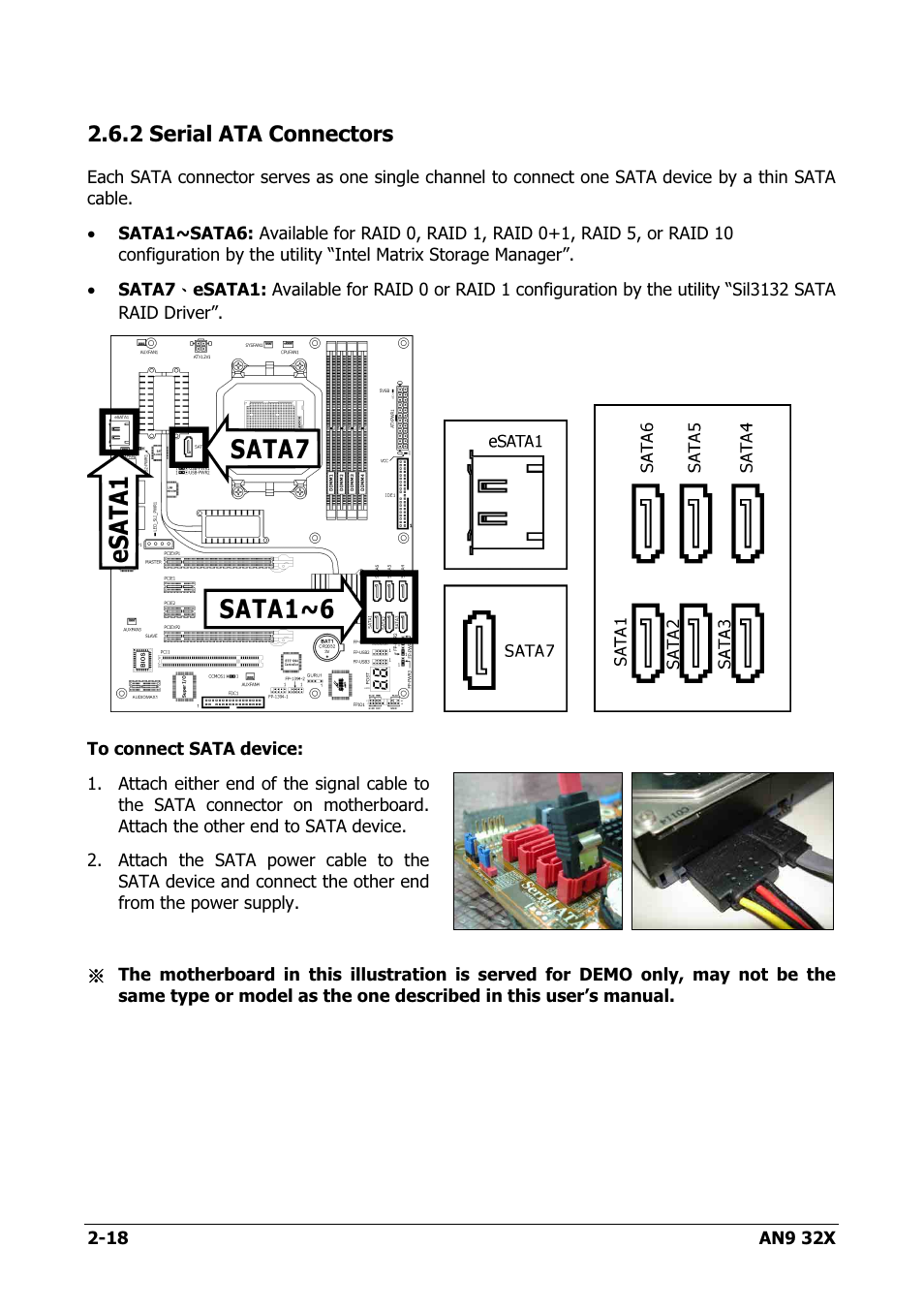 Serial ata connectors, 2 serial ata connectors -18, 2 serial ata connectors | AMD AN9 32X User Manual | Page 26 / 76