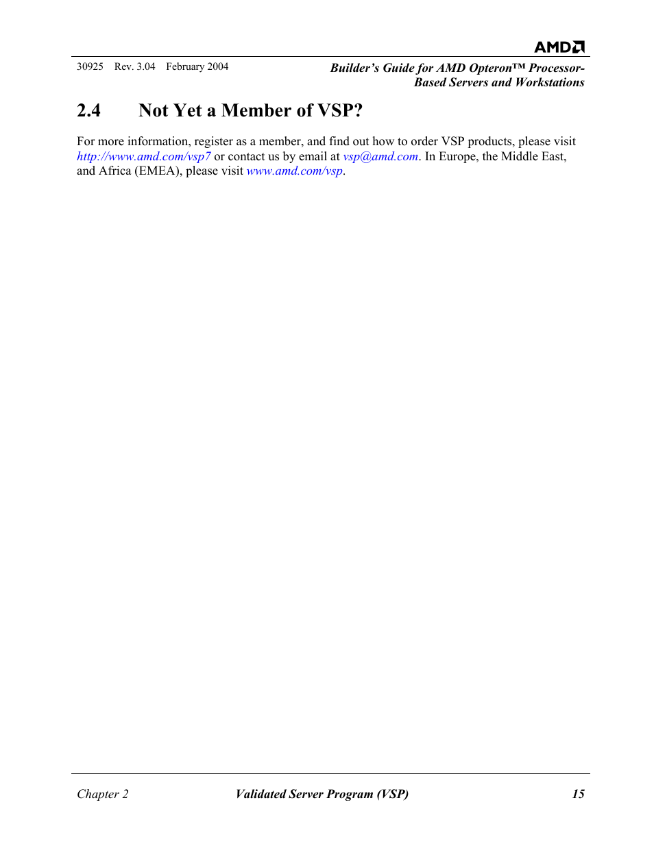 Not yet a member of vsp, 4 not yet a member of vsp | AMD OPTERON 30925 User Manual | Page 15 / 55