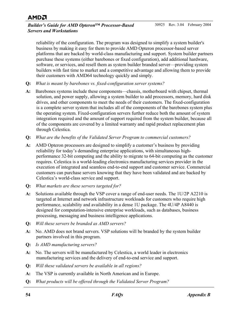 AMD OPTERON 30925 User Manual | Page 54 / 55