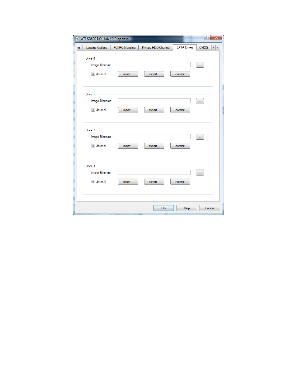 Figure 7-36: ati sb600 sata configuration dialog | AMD SimNow Simulator 4.4.5 User Manual | Page 145 / 269