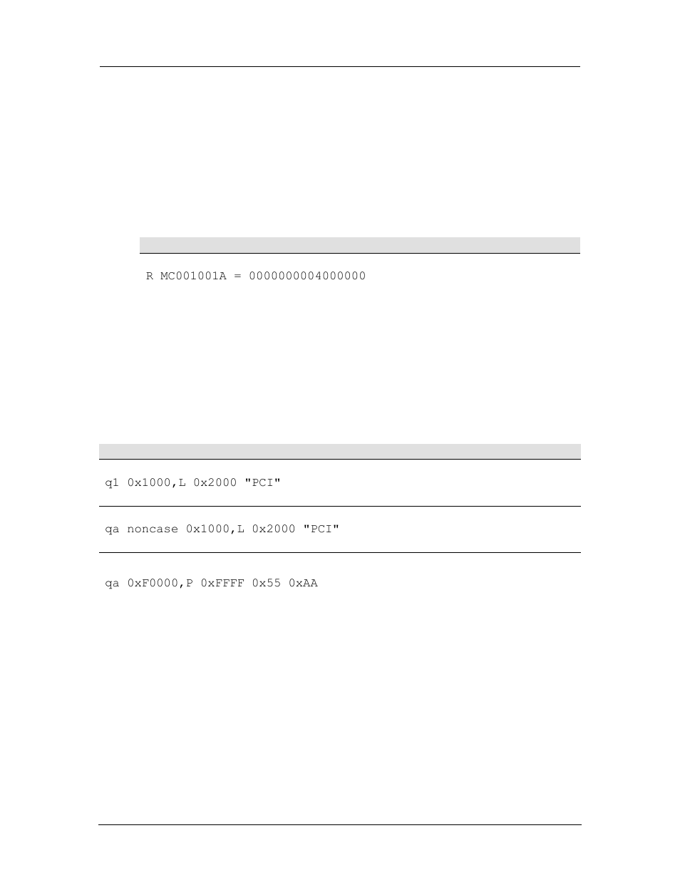 Find pattern in memory, Debugger command reference, In table 10-4 | 2 debugger command reference | AMD SimNow Simulator 4.4.5 User Manual | Page 163 / 269