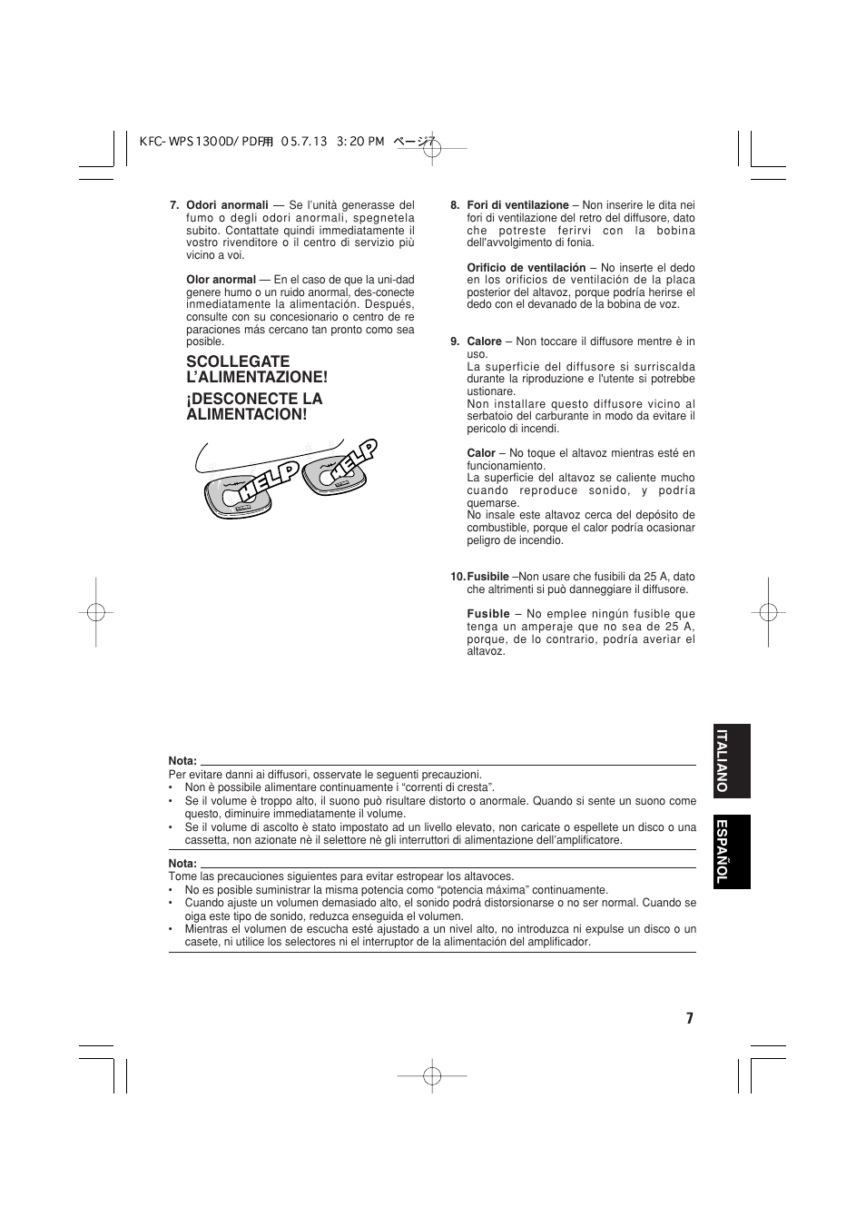 Kenwood KFC-WPS1300D User Manual | Page 7 / 40