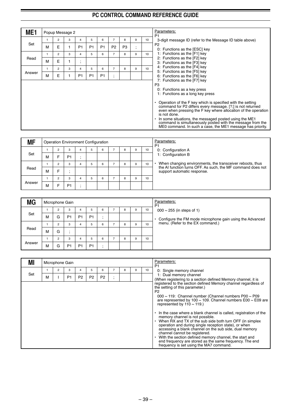 Pc control command reference guide | Kenwood TS-990S User Manual | Page 40 / 62