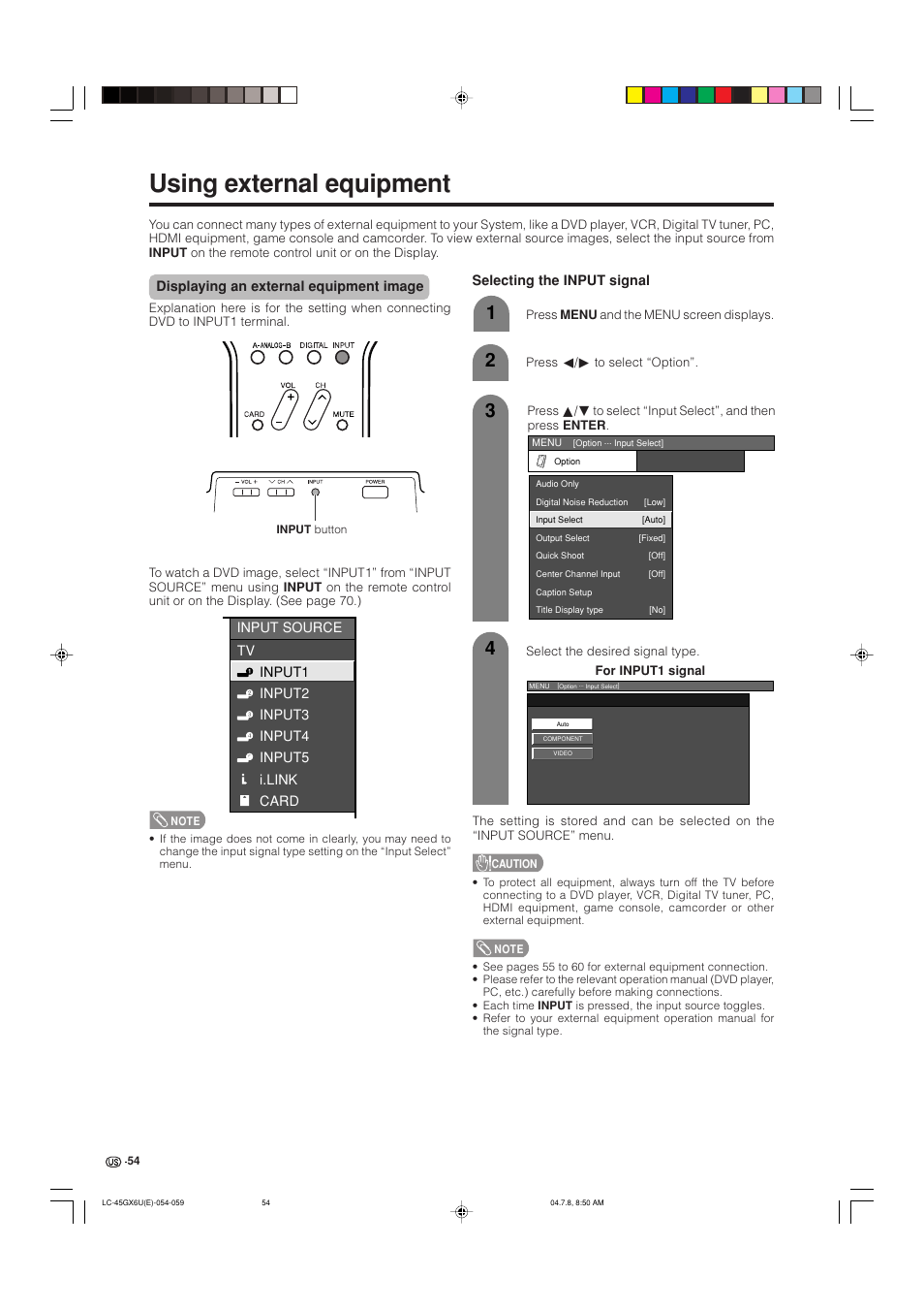 Using external equipment | AVC Technology LC-45GX6U User Manual | Page 55 / 106