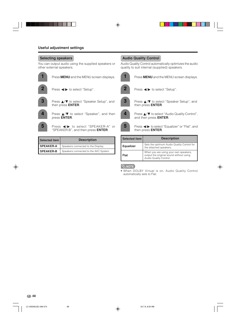 AVC Technology LC-45GX6U User Manual | Page 69 / 106