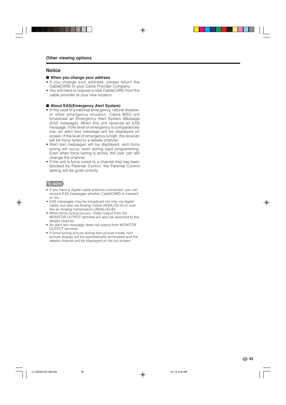 AVC Technology LC-45GX6U User Manual | Page 96 / 106