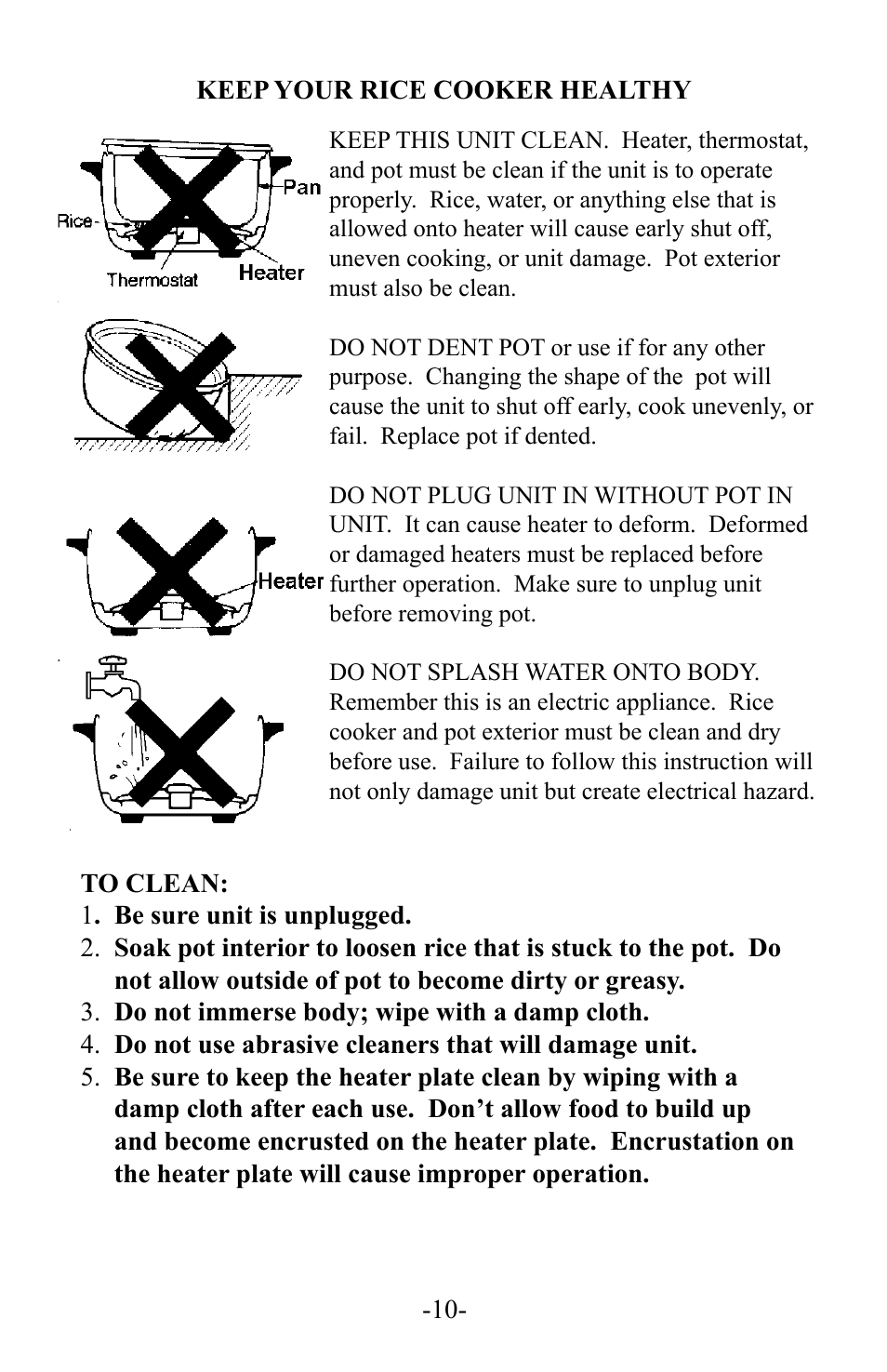 Town RiceMaster Electric Ricecookers User Manual | Page 10 / 12