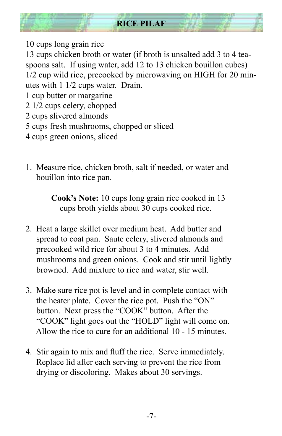 Town RiceMaster Electric Ricecookers User Manual | Page 7 / 12