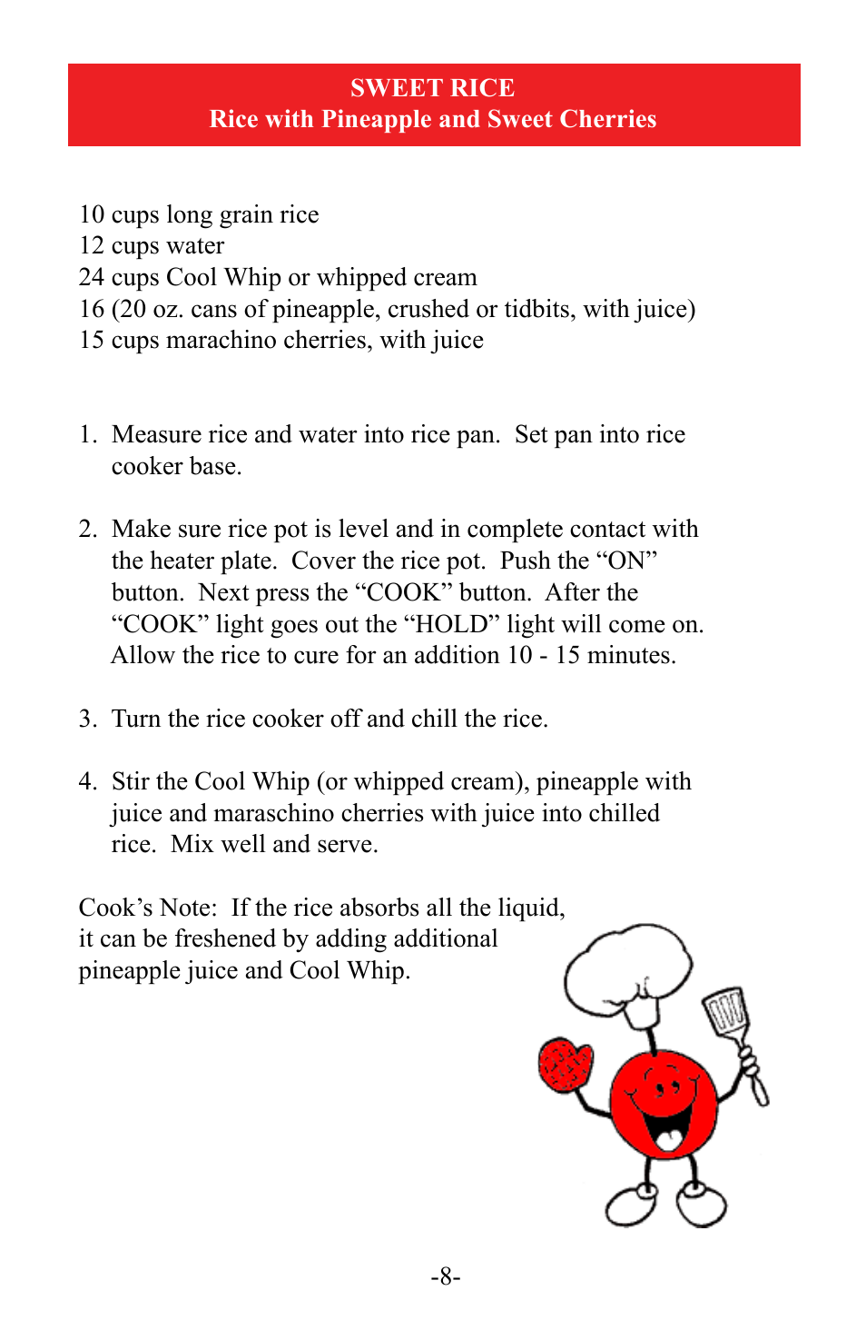 Town RiceMaster Electric Ricecookers User Manual | Page 8 / 12