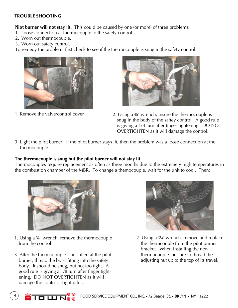 Town Mongolian Barbecue Ranges User Manual | Page 14 / 16