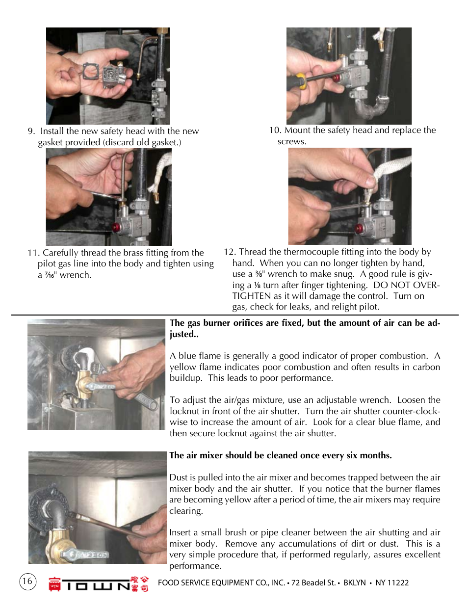 Town Mongolian Barbecue Ranges User Manual | Page 16 / 16