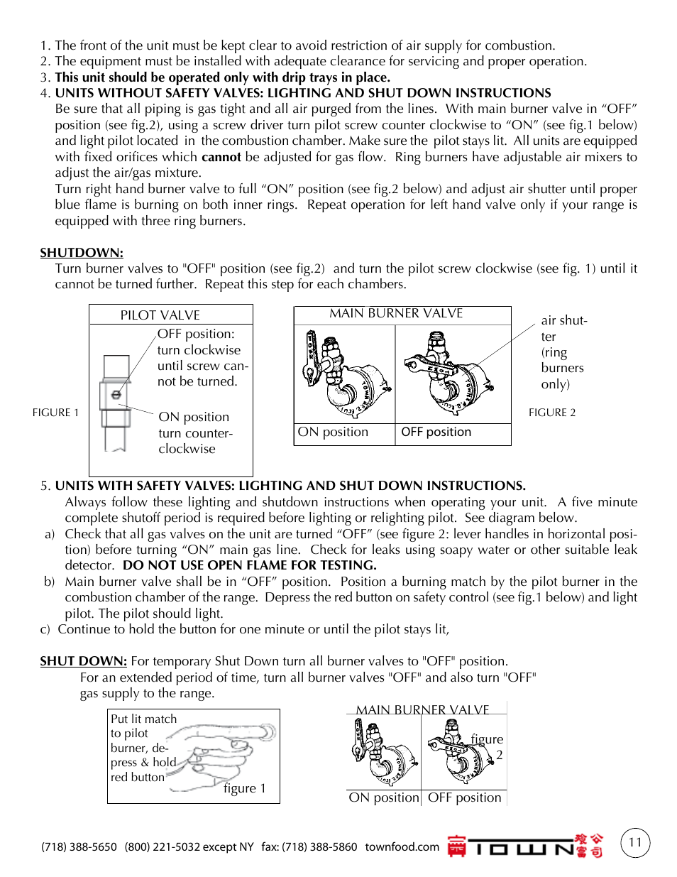 Town One to Six chamber Ranges User Manual | Page 11 / 16