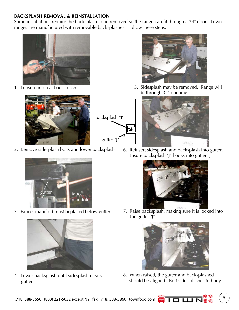 Town One to Six chamber Ranges User Manual | Page 5 / 16