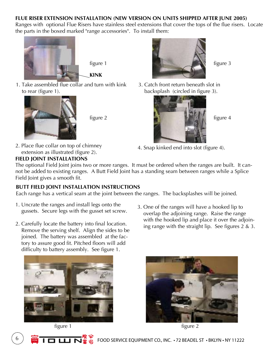 Town One to Six chamber Ranges User Manual | Page 6 / 16