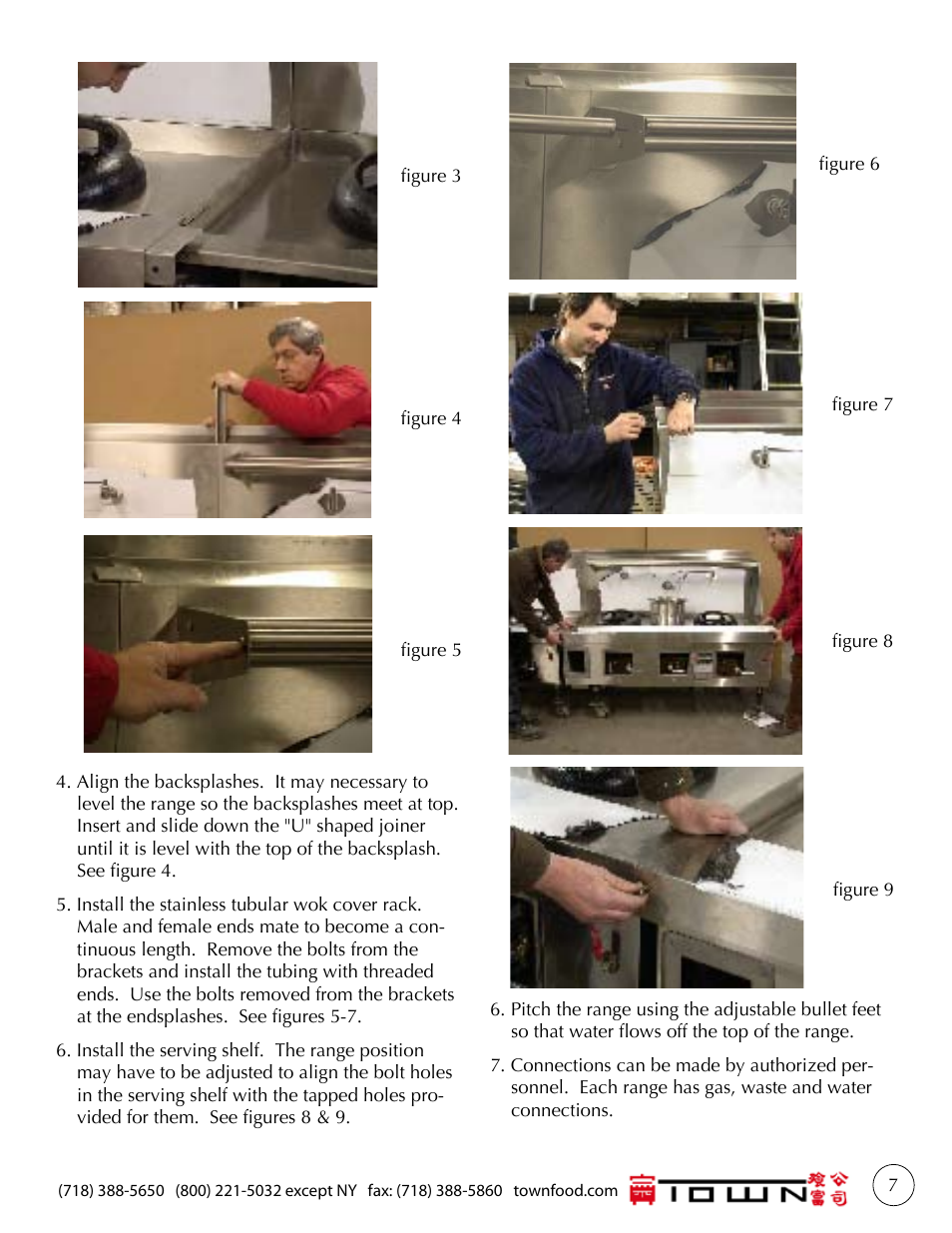 Town One to Six chamber Ranges User Manual | Page 7 / 16